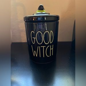 Rae Dunn Good Witch Black canister NIB